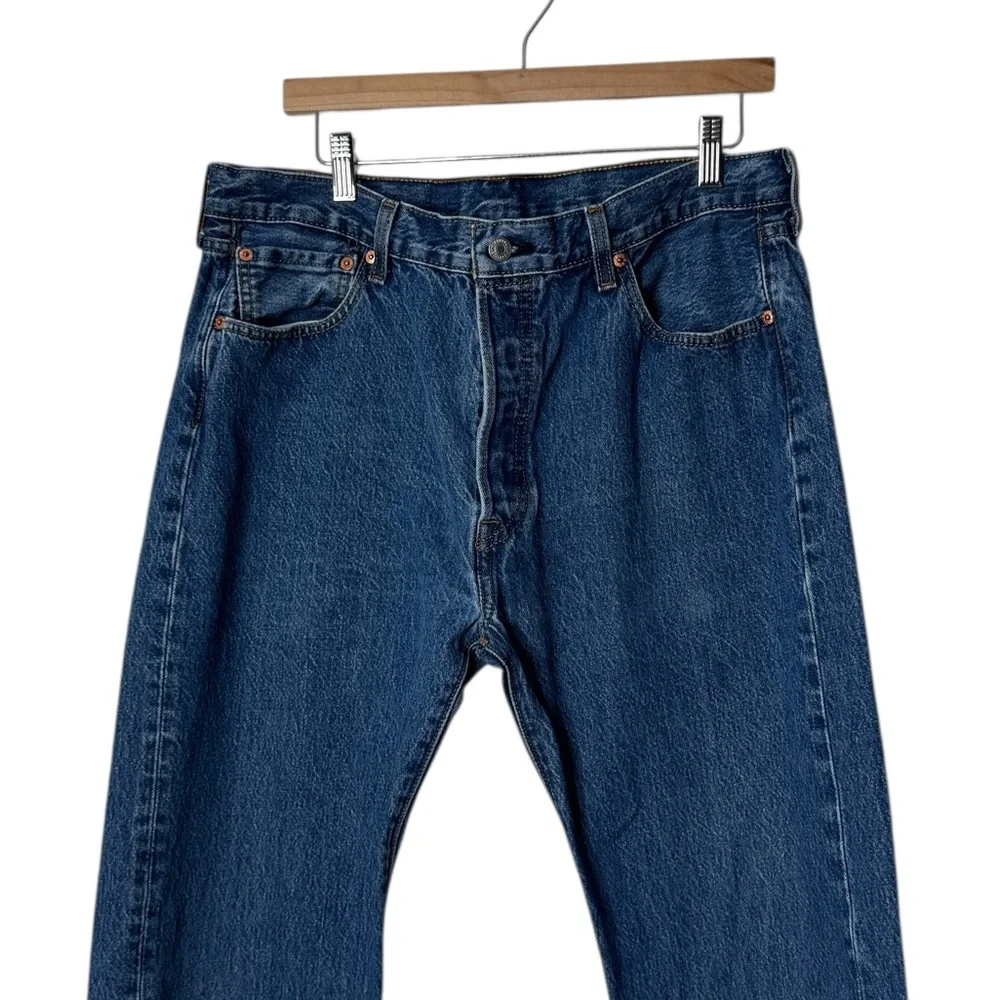 Levi's 501 Original Mid Rise Regular Fit Straight Leg Jeans Denim Pants Men's 36